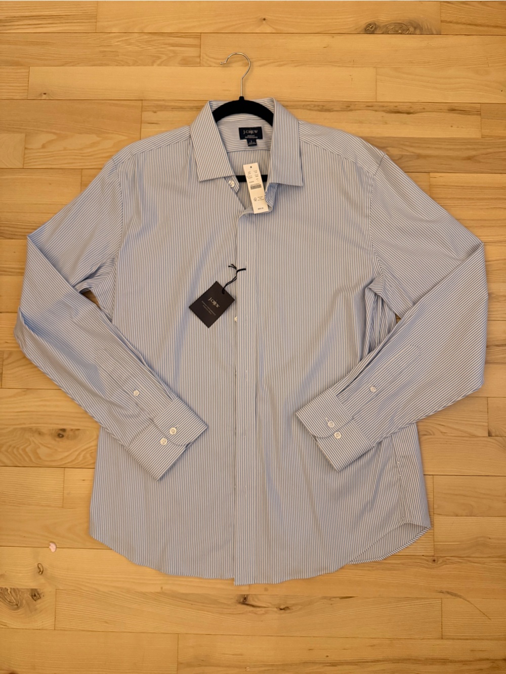 J. Crew Light Blue and White Pinstripe Dress Shirt